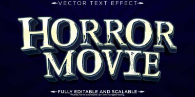 Korku filmi metin efekti, düzenlenebilir vintage ve korkutucu metin biçimi