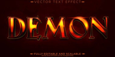 Şeytani korku metni efekti, düzenlenebilir korkunç ve kırmızı metin biçimi