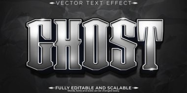 Retro hayalet metin efekti, düzenlenebilir korku ve korkutucu metin tarzı