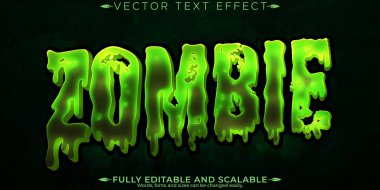 Zombi düzenlenebilir metin efekti, cadılar bayramı ve korkutucu metin tarzı