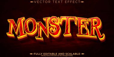 Canavar metin efekti, düzenlenebilir korku ve öfke metni tarzı