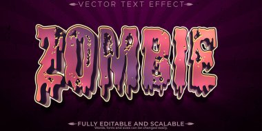 Retro zombi metin efekti, düzenlenebilir korku ve klasik metin tarzı