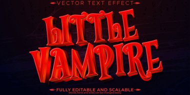 Çizgi film vampirleri metin efekti, düzenlenebilir korku ve kan metni.