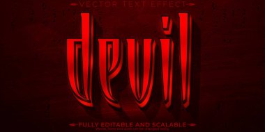 Şeytan korku metni efekti, düzenlenebilir kan ve korkutucu metin tarzı