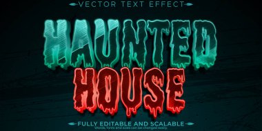 Lanetli ev metni efekti, düzenlenebilir korku ve korkutucu metin tarzı