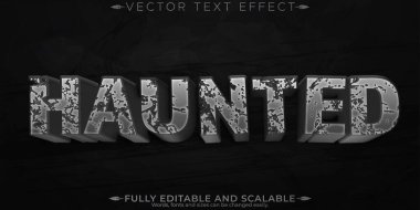 Düzenlenebilir metin efekti korku, 3D hayalet ve korkunç yazı tipi