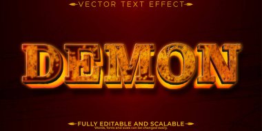 Şeytan metin efekti, düzenlenebilir kırmızı ve korku metni tarzı