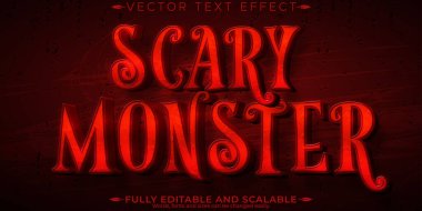 Korku metni efekti, düzenlenebilir korkunç canavar metin biçimi
