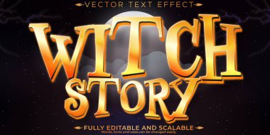 Cadı korku metni efekti, düzenlenebilir büyü ve cadılar bayramı metni styl