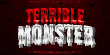 Korku metni efekti, düzenlenebilir gece ve korkutucu metin biçimi