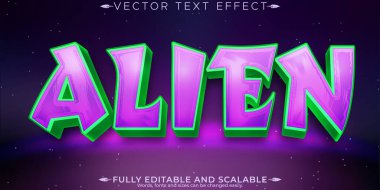 Uzaylı uzay metin efekti, düzenlenebilir UFO ve gökada metin biçimi