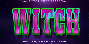 Cadı korku metni efekti, düzenlenebilir büyü ve cadılar bayramı metni styl