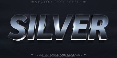 Gümüş metin efekti, düzenlenebilir parlak ve metalik metin biçimi
