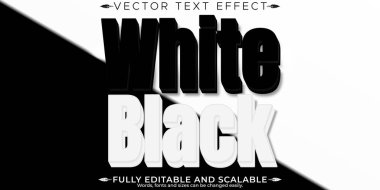 Beyaz ve siyah metin efekti, düzenlenebilir modern ve kalın metin biçimi