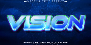 Vision metin efekti, düzenlenebilir parlak ve gelecek metin biçimi