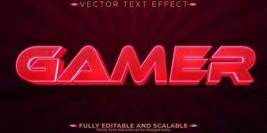 Oyuncu metin efekti, düzenlenebilir esport ve neon metin biçimi