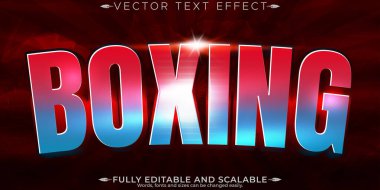 Boks sporu metin efekti, düzenlenebilir kırmızı ve güç metin biçimi