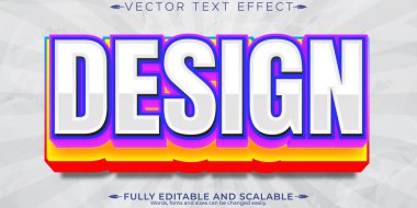 Tasarım metin efekti, düzenlenebilir sosyal medya ve başlık metni styl