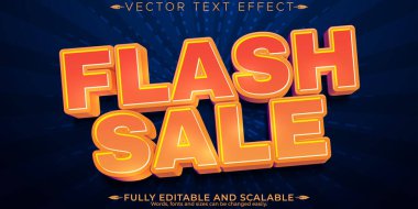 Flash Satış metin efekti, düzenlenebilir indirim ve metin biçimi.