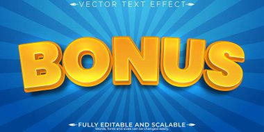 Bonus metin efekti, düzenlenebilir çizgi film ve sürpriz metin biçimi