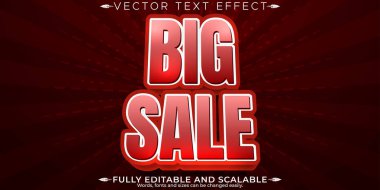 Büyük satış metni efekti, düzenlenebilir sosyal medya ve metin ambarını destekle