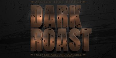 Koyu kahve metin efekti, düzenlenebilir rosto ve kafe metin tarzı