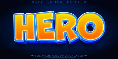 Kahraman çizgi film metni efekti, düzenlenebilir süper kahraman ve komik metin stili