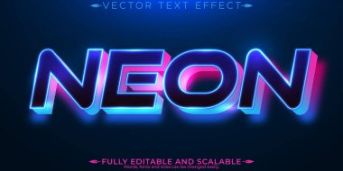 Neon metin efekti, düzenlenebilir esport ve parlak metin biçimi