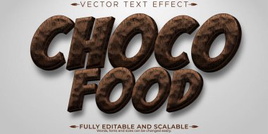 Çikolatalı gevrek mesaj efekti, düzenlenebilir kahvaltı ve atıştırmalık metin stili