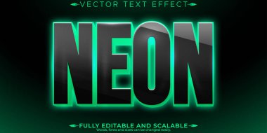 Neon ışığı metin efekti, düzenlenebilir retro ve parlayan metin biçimi