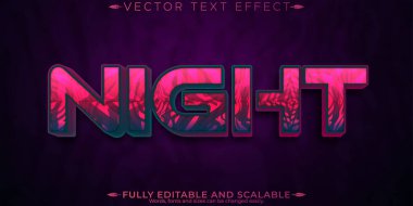 Gece metin efekti, düzenlenebilir parti ve nebula metin biçimi