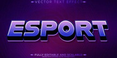 Oyuncu esport metin efekti, düzenlenebilir akış ve neon yazı tipi biçimi