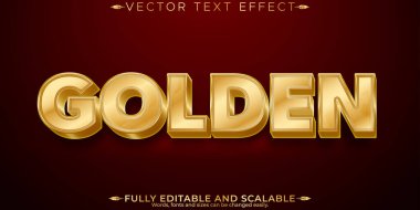 Altın renkli metin efekti, düzenlenebilir zengin lüks yazı tipi tarzı
