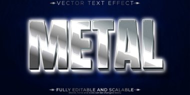 Gümüş metin efekti, düzenlenebilir metalik ve demir metin biçimi