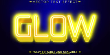 Parlak metin efekti, düzenlenebilir neon ve parlak metin biçimi