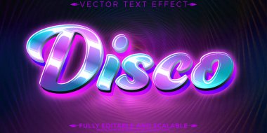 Disko metin efekti, düzenlenebilir müzik ve parti metin biçimi