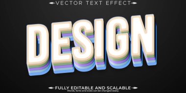 Tasarım metin efekti, düzenlenebilir kalın ve renkli metin biçimi