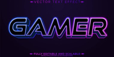 Oyuncu metin efekti, düzenlenebilir esport ve neon metin biçimi