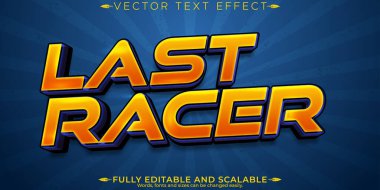 Yarışçı metin efekti, düzenlenebilir hızlı ve hızlı metin biçimi