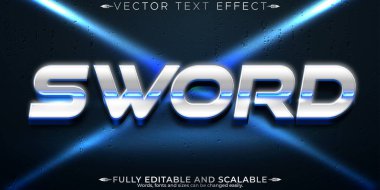 Kılıç metin efekti, düzenlenebilir metal ve parlayan metin biçimi