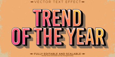 Trend metin efekti, düzenlenebilir retro ve cool metin biçimi