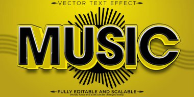 Müzik metin efekti, düzenlenebilir parti ve disko metin biçimi