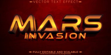 Mars istilası metin efekti, düzenlenebilir uzaylı ve uzay metin biçimi