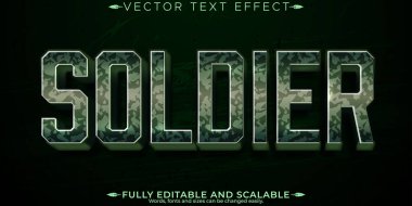 Asker kamuflajı metin efekti, düzenlenebilir savaş ve askeri metinler