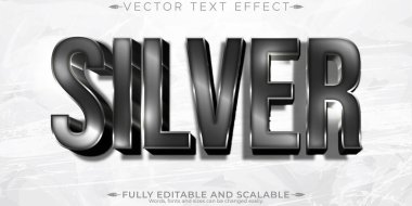 Gümüş metin efekti, düzenlenebilir çelik ve metalik metin biçimi