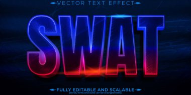 SWAT polisinin metin efekti, düzenlenebilir suç ve suç metni tarzı