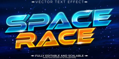 Uzay yarışı metin efekti, düzenlenebilir hız ve neon metin biçimi