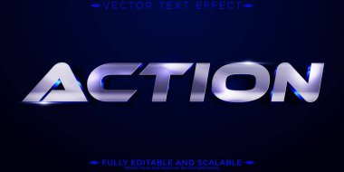 Eylem metalik metin efekti, düzenlenebilir film ve demir metin biçimi