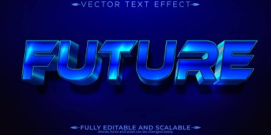 Gelecekteki dijital metin efekti, düzenlenebilir tekno ve uzay metin biçimi