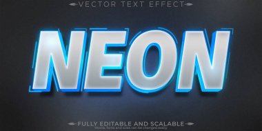 Neon ışığı metin efekti, düzenlenebilir oyun ve dijital metin biçimi